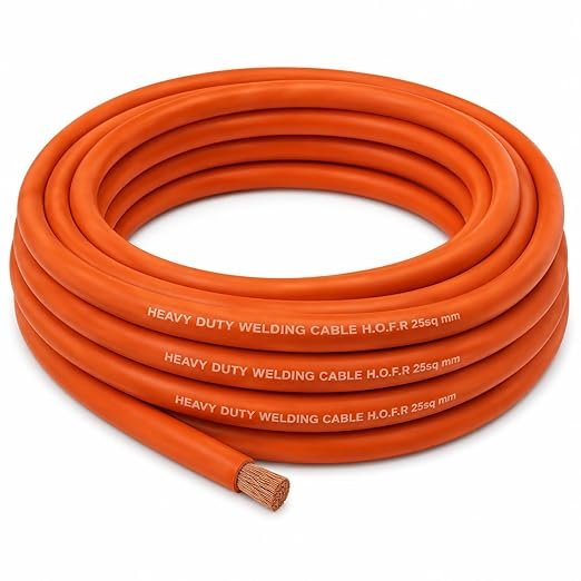 25 Sq.mm HOFR Welding Cable (10m Roll) Heavy Duty Flexible Copper Welding Cable Heat Oil & Flame Resistant Best Price Available