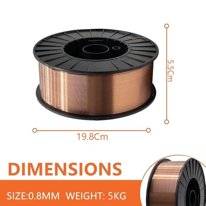 MIG Welding Wire 0.8mm 5Kg – Copper Coated Mild Steel Wire for Welding Machines Low Spatter Stable Arc & Excellent Performance Buy Now