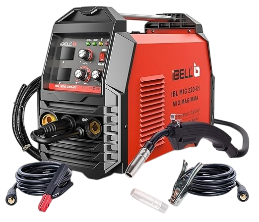 iBELL M220-81 Digital MIG/MAG/MMA Welder 220A – 3-in-1 Multiprocess Welding Machine Gas & Gasless Compatible Supports 1kg & 5kg Wire Spools 220V Get Best Price