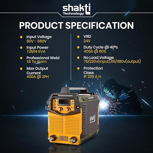 BMB Shakti Technology QN-5.0T Industrial ARC-400 Inverter Welder – Heavy-Duty Continuous Welding Machine Built for Toughest Job Site Conditions