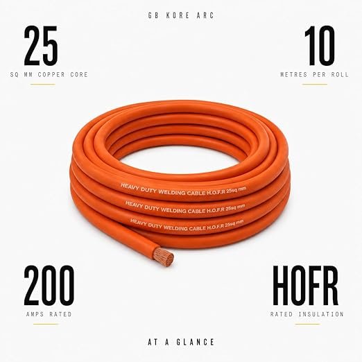 HOFR 50 Sq.mm Flexible Copper Welding Cable 10 Meter Roll – Heavy-Duty Heat Oil & Flame Resistant Welding Lead for Professional Applications Best Price Online