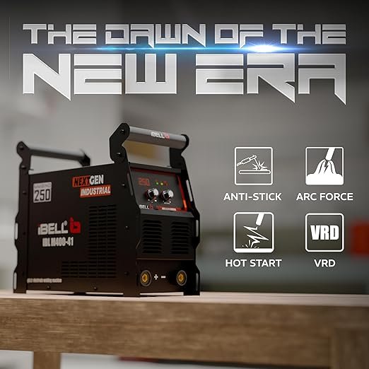 iBELL BLACK IBL M400-41 250A MMA Welding Machine – Industrial Grade IGBT Inverter Welder with VRD Hot Start & Anti-Stick Technology Professional Performance