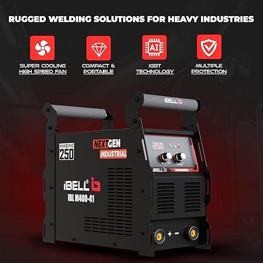 iBELL BLACK IBL M400-41 250A MMA Welding Machine – Industrial Grade IGBT Inverter Welder with VRD Hot Start & Anti-Stick Technology Professional Performance