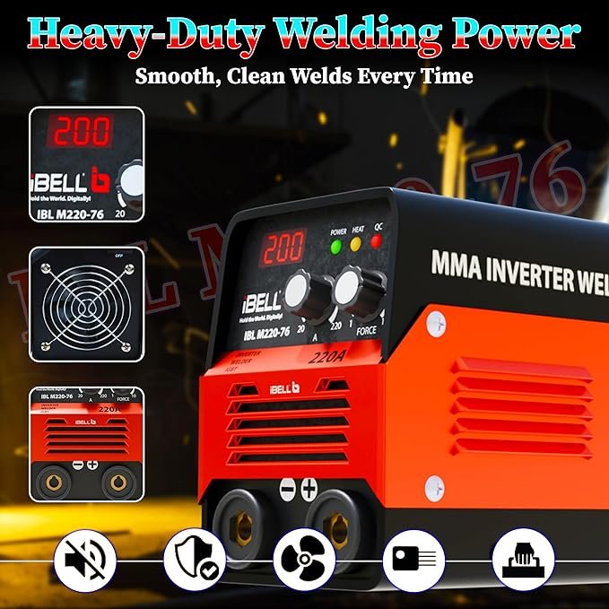 iBELL M220-76 ARC Welding Machine – 220A IGBT Inverter Welder with Adjustable Arc Force Hot Start & Anti-Stick Technology Best Price Online