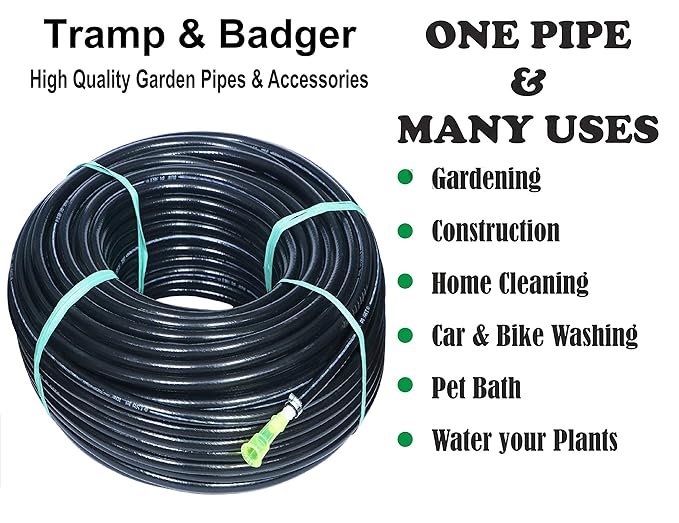 1/2 Inch (12mm) 3 Layer Heavy Duty Braided Water Hose Pipe 20 Meter (65 Feet) – Flexible Leak Resistant Garden Hose for Watering Car Wash Floor Cleaning & Pet Bathing Get Best Price